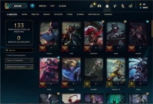 Conta Platina 4 com 55 Champs e 21 Skins + 4 Fragmentos - League of Legends LOL