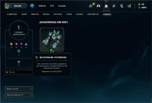 Conta Platina 4 com 55 Champs e 21 Skins + 4 Fragmentos - League of Legends LOL