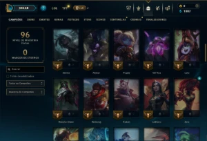 Platina 2 com 70 Champs e 10 Skins - League of Legends LOL