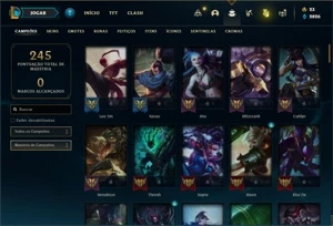 Conta bronze 4 com 105 Champs e 81 Skins + 3 Espolios - League of Legends LOL