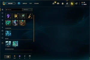 Conta bronze 4 com 105 Champs e 81 Skins + 3 Espolios - League of Legends LOL