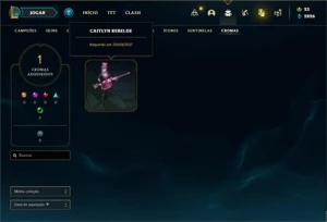 Conta bronze 4 com 105 Champs e 81 Skins + 3 Espolios - League of Legends LOL