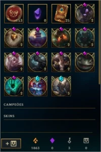 Conta GM, com 92 Skins! Full Champ! 2 Skins prestigio - League of Legends LOL