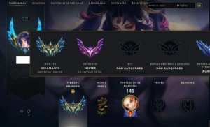 Conta Lol Challenger Flex/Mestre soloq Handlvl Season 4 - League of Legends