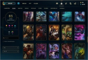 Conta bronze 2 AFUNDADA com 152 champs e 83 skins - League of Legends LOL