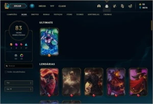Conta bronze 2 AFUNDADA com 152 champs e 83 skins - League of Legends LOL