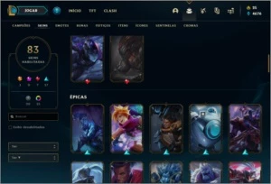Conta bronze 2 AFUNDADA com 152 champs e 83 skins - League of Legends LOL