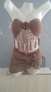 Saída praia em crochê - Artesanato e Personalizados