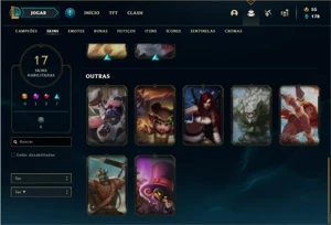 Conta bronze 4 com 16 Skins e 46 Champs - League of Legends LOL