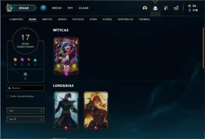 Conta bronze 4 com 16 Skins e 46 Champs - League of Legends LOL