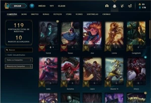 Conta bronze 4 com 16 Skins e 46 Champs - League of Legends LOL