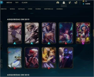 conta lol (lvl 124, 88 skins, 47 emotes, 155 icons) - League of Legends
