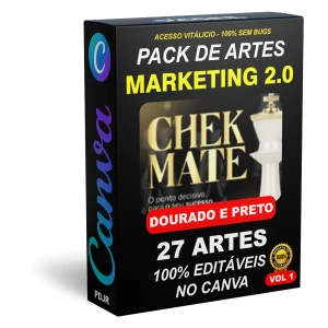 Pack Canva Marketing Digital Dourado e Preto Vol 1 - Outros