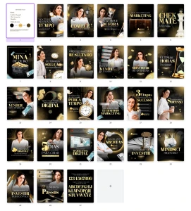 Pack Canva Marketing Digital Dourado e Preto Vol 1 - Outros