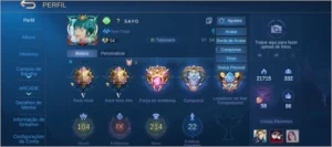 Conta Mobile Legends 200+ skins