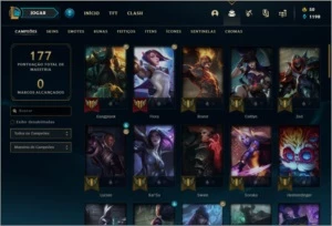 Conta platina 1 com 51 PDL, 25 skins e 56 champs - League of Legends LOL