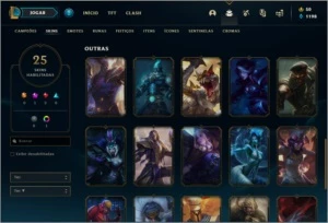 Conta platina 1 com 51 PDL, 25 skins e 56 champs - League of Legends LOL