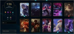 CONTA TODOS OS CAMPEÕES / 136 SKINS / 127 ICONES - League of Legends LOL