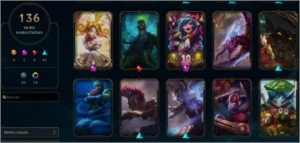 CONTA TODOS OS CAMPEÕES / 136 SKINS / 127 ICONES - League of Legends LOL