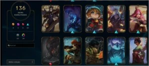 CONTA TODOS OS CAMPEÕES / 136 SKINS / 127 ICONES - League of Legends LOL
