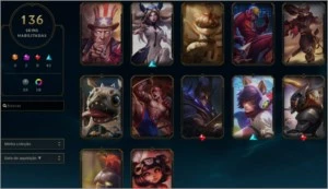 CONTA TODOS OS CAMPEÕES / 136 SKINS / 127 ICONES - League of Legends LOL