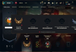 Ouro 4 com 37 Champs e 2 Skins - League of Legends LOL