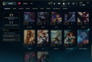 Ouro 4 com 37 Champs e 2 Skins - League of Legends LOL