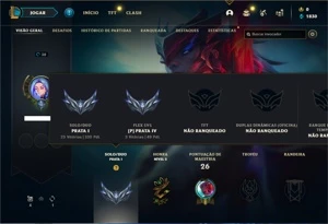 Conta prata 1 com 23 Champs e 3 Skins + 2 Fragmentos - League of Legends LOL