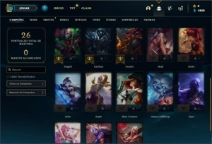 Conta prata 1 com 23 Champs e 3 Skins + 2 Fragmentos - League of Legends LOL