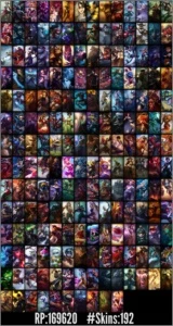Conta League of Legends - Platina s3, s4, s5 e s6, 192 skins LOL