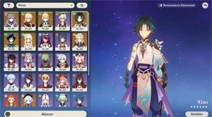 AR 56, 6 PERSONAGENS 5 ESTRELAS XIAO,VENTI,ALBEDO + BENÇÃO - Genshin Impact