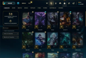 Conta diamante 1 com 33 Champs e 2 Skins + 4 Espolios - League of Legends LOL
