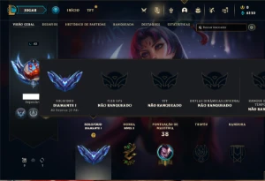 Conta diamante 1 com 33 Champs e 2 Skins + 4 Espolios - League of Legends LOL