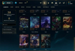 Conta diamante 1 com 33 Champs e 2 Skins + 4 Espolios - League of Legends LOL