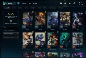 Conta prata 4 com TODOS os champs e 63 skins - League of Legends LOL