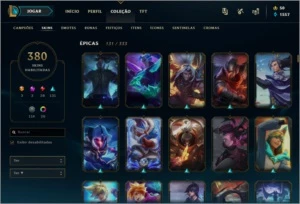 VENDO CONTA NO LOL PLAT3, QUASE TODOS OS CHAMP e 380 skins - League of Legends