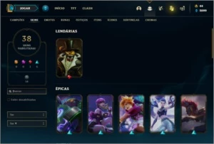 Conta prata 3 com 38 skins e 120 champs ( MAIN ADC ) - League of Legends LOL