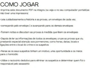 Jogo - Investigação Criminal Famosinho 10 PDF's + Bônus - Others