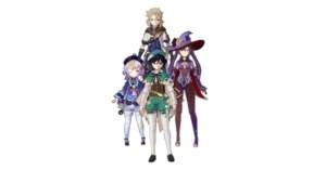 Genshin impact Ar37 - Venti + albedo + Mona + Qiqi