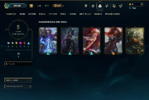 Ouro 2 com 60 Champs e 5 Skins - League of Legends LOL