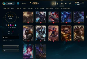 Ouro 2 com TODOS os Champs e 272 Skins ( JG / ADC / MID ) - League of Legends LOL