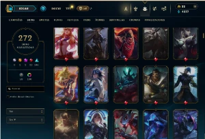 Ouro 2 com TODOS os Champs e 272 Skins ( JG / ADC / MID ) - League of Legends LOL