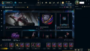 Conta upada a mão esmeralda 4 caindo com D2 - 1390 RP lvl43 - League of Legends LOL