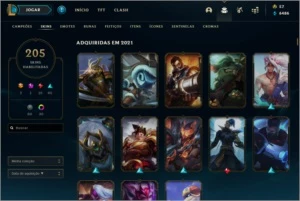 Conta de lol level 367 platina III 205 skins - League of Legends