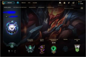 Conta de lol level 367 platina III 205 skins - League of Legends