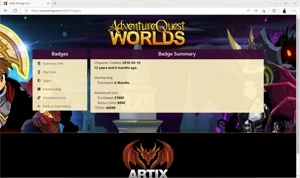12 ANOS / LVL100 / 70 BADGES / VOT & CHUNIN / HARD FARMS - Adventure Quest World AQW