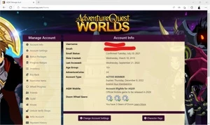 12 ANOS / LVL100 / 70 BADGES / VOT & CHUNIN / HARD FARMS - Adventure Quest World AQW