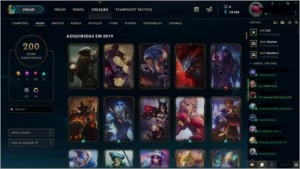 Vendo conta de league of legends com 200 skins, lvl 350 plat LOL