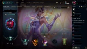 Vendo conta de league of legends com 200 skins, lvl 350 plat LOL
