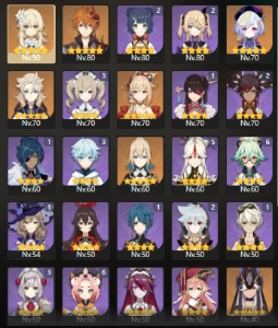 Conta Genshin AR 54 com 8 personagens 5 stars - Genshin Impact